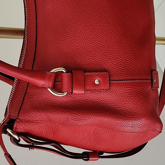 Kats Spade Red Leather Satchel With Strap - Picture 10 of 16